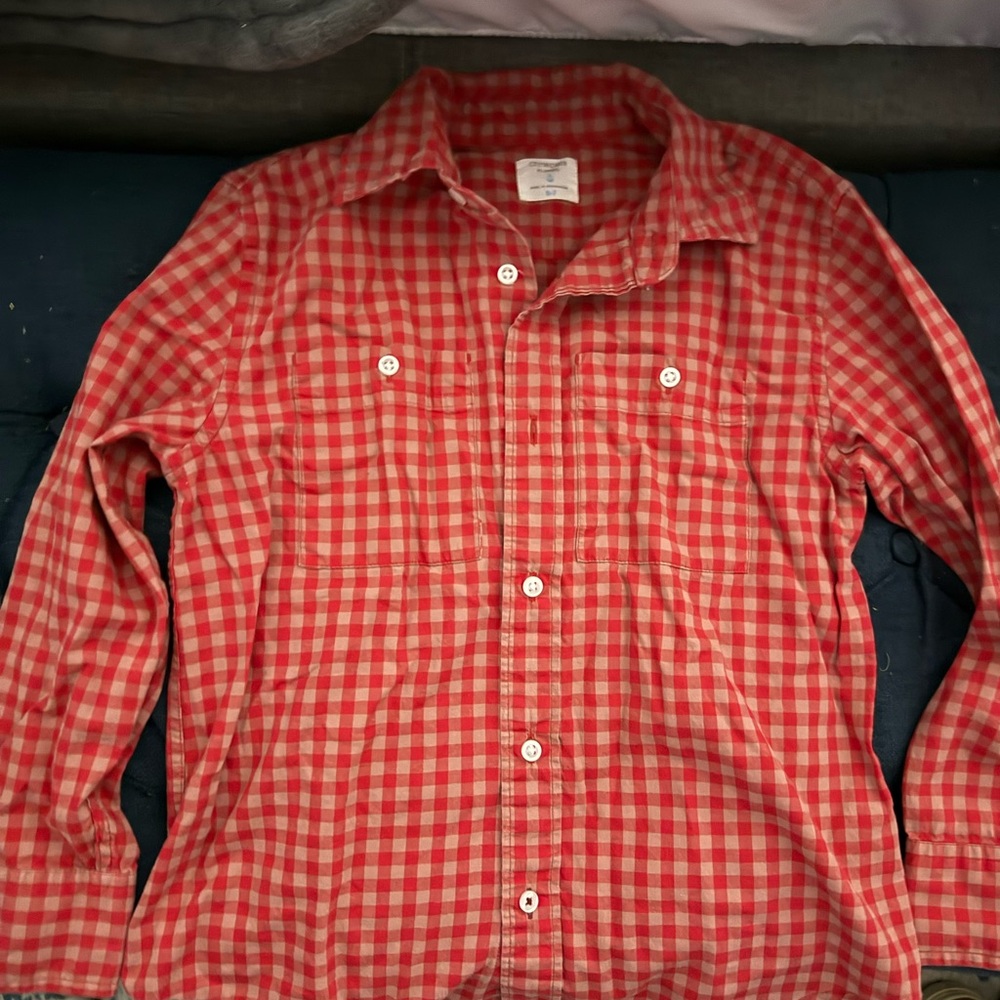 J. Crew Kids Red and White Checkered Button-Down Shirt